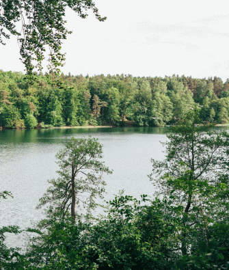 Einsame Auszeit am blauen Wasser des Liepnitzsee